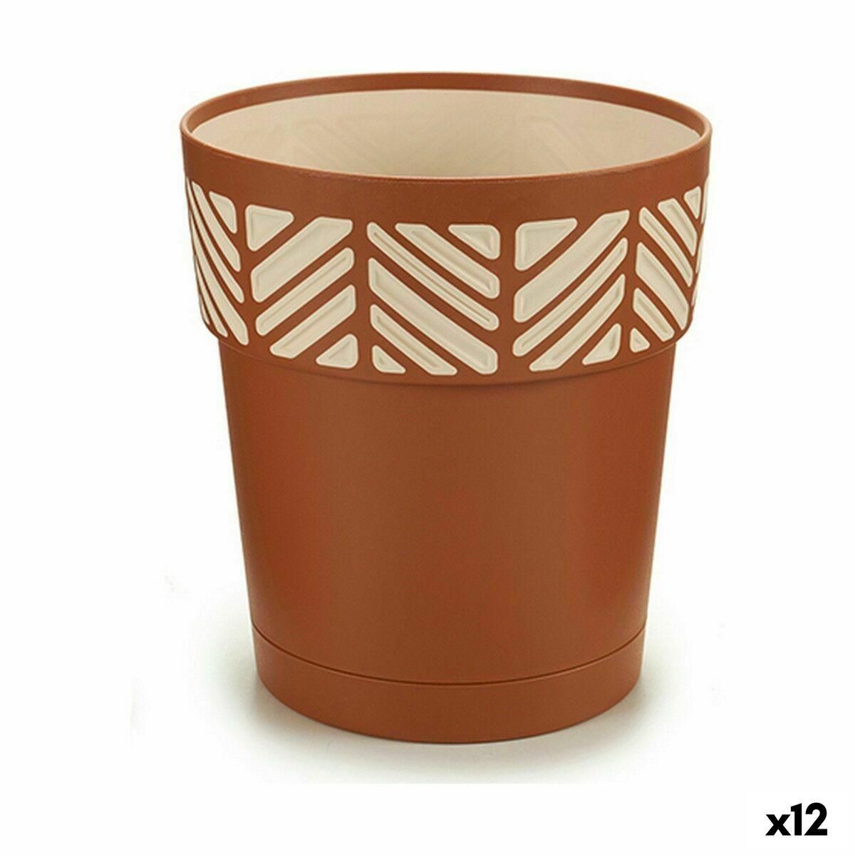 Selvvandende pot Stefanplast Orfeo Terrakotta Plastik 15 x 15 x 15 cm (12 enheder)