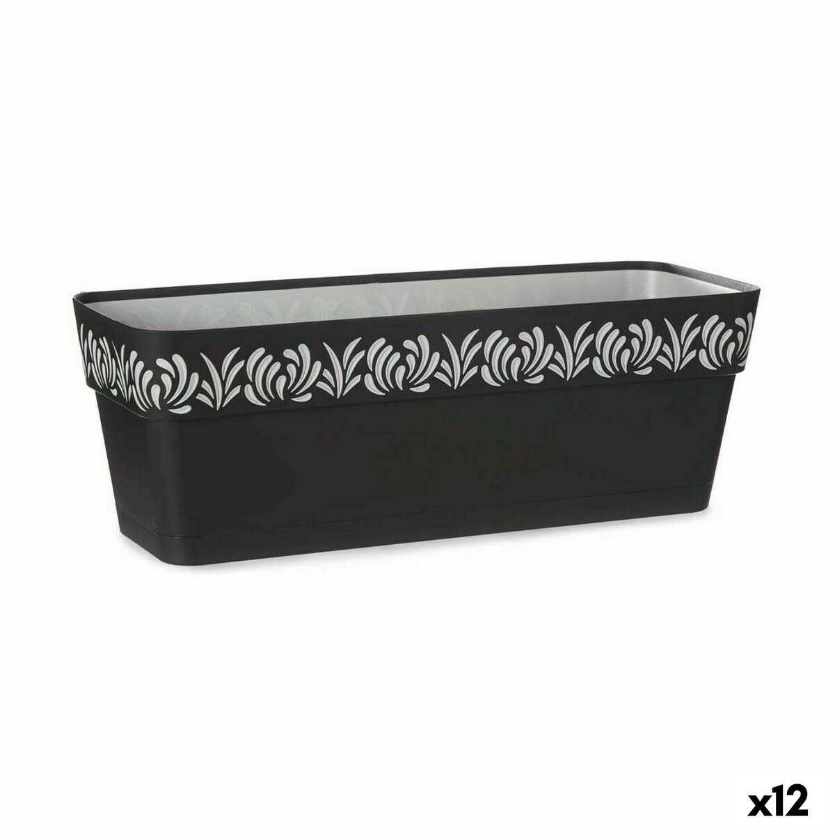 Selvvandende planter Stefanplast Gaia Antracit Plastik 49,5 x 17 x 19 cm (12 enheder)