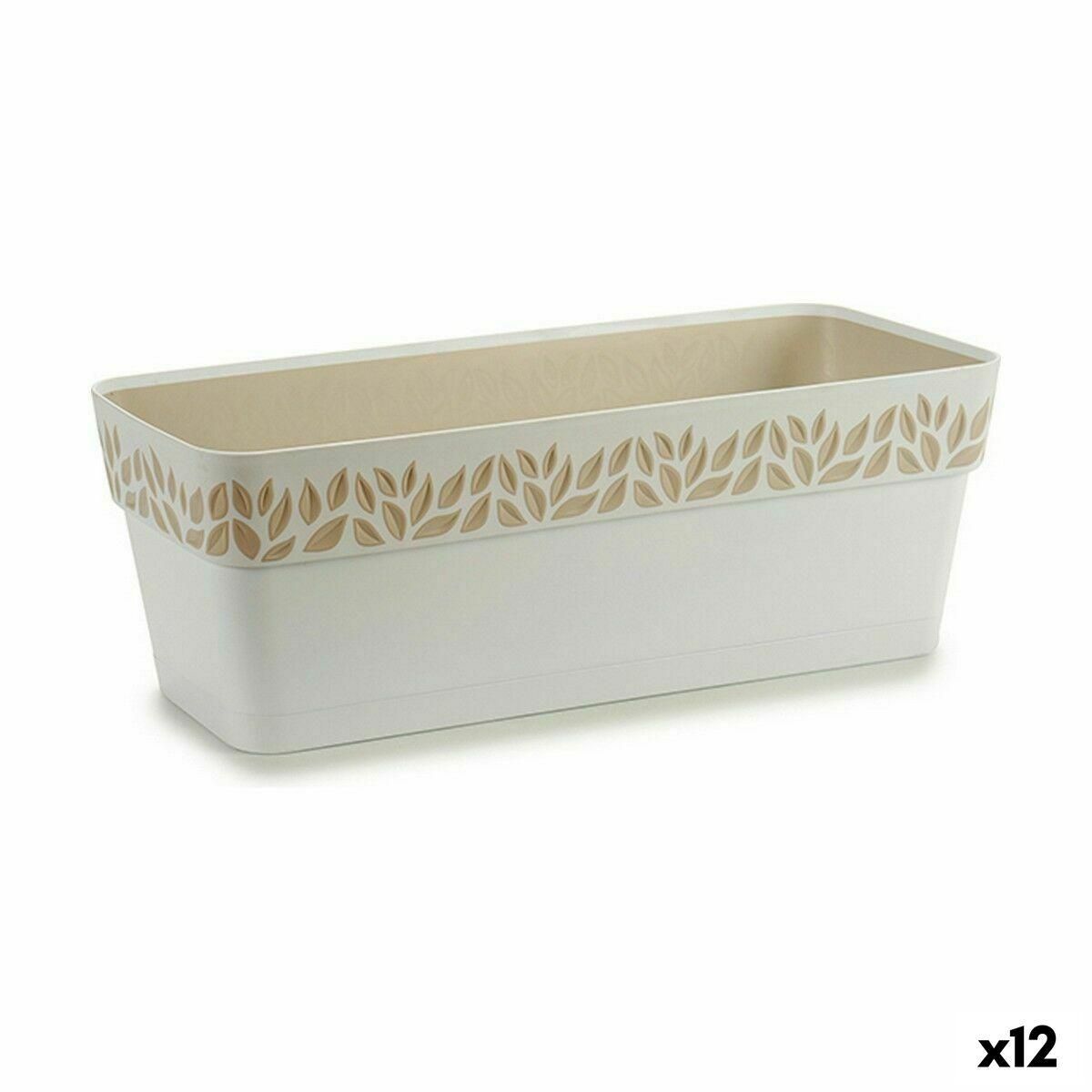 Selvvandende planter Stefanplast Cloe Hvid Plastik 49,5 x 17 x 19 cm (12 enheder)