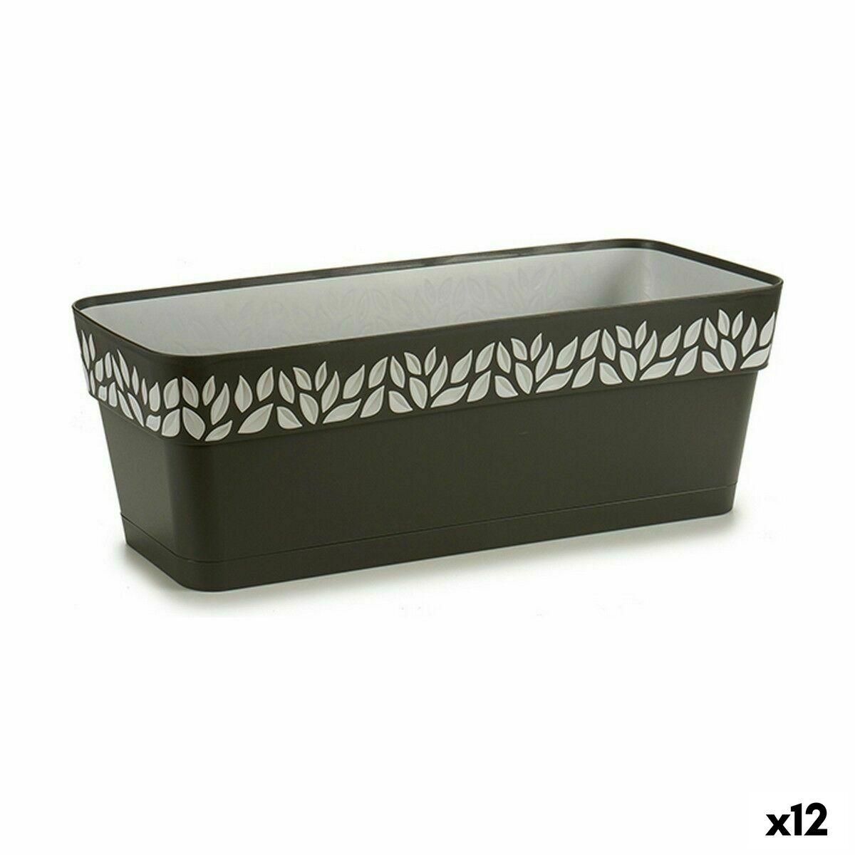 Selvvandende planter Stefanplast Cloe Antracit Plastik 49,5 x 17 x 19 cm (12 enheder)