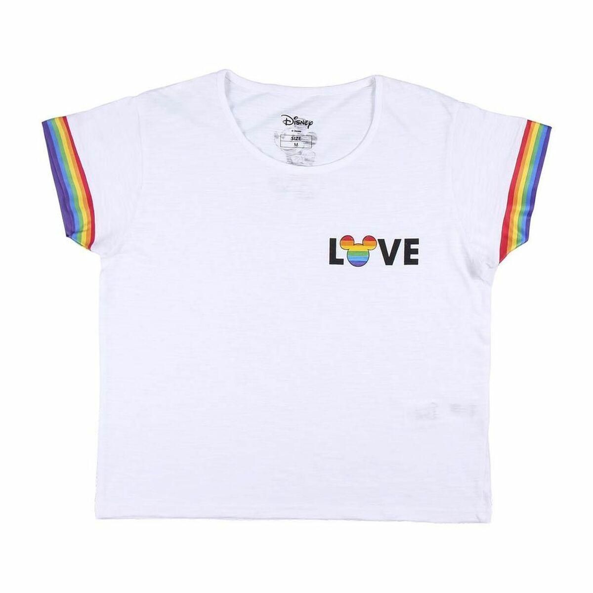 Kortærmet T-shirt til Kvinder Disney Love Pride Hvid L