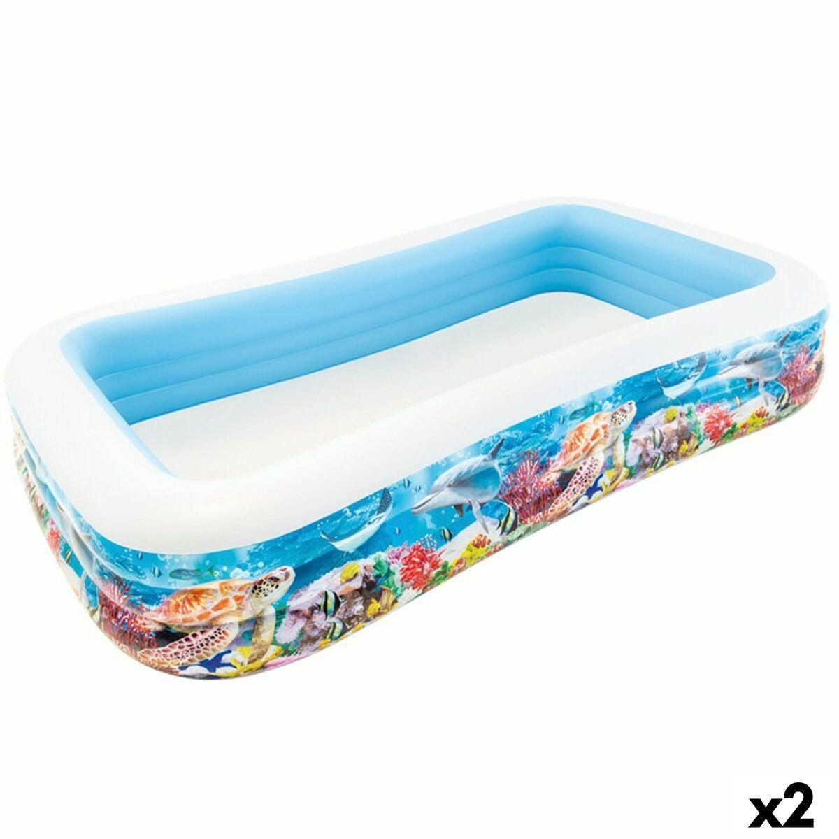 Oppustelig Pool til Børn Intex Tropisk 1020 L 305 x 56 x 183 cm (2 enheder)