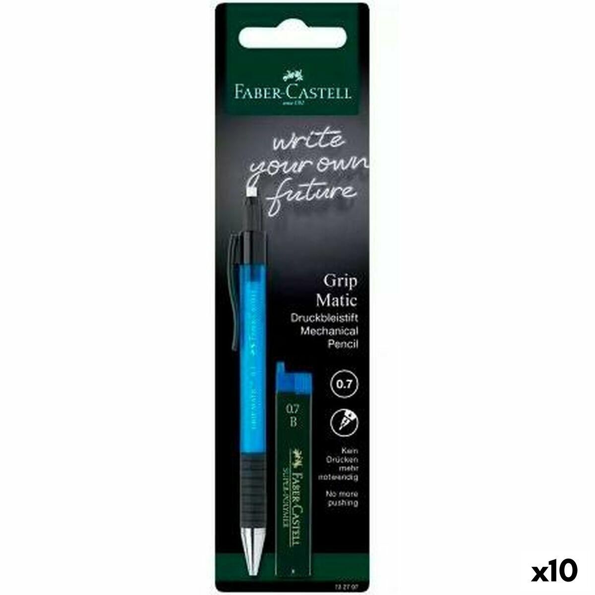 Stiftholder Faber-Castell Grip Matic Blå 0,7 mm (10 enheder)