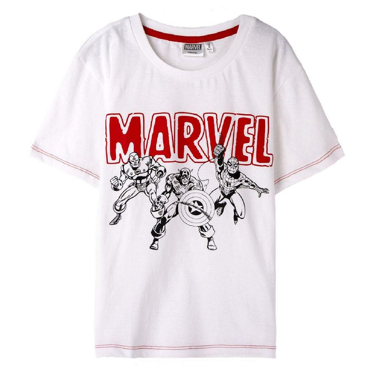 Børne Kortærmet T-shirt Marvel Hvid 12 år