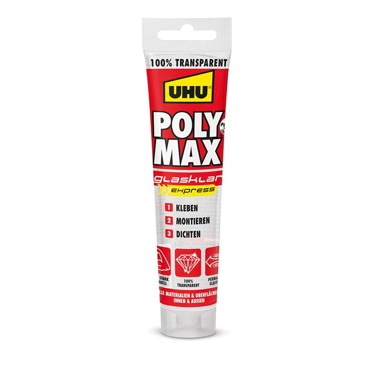 Forsegler/klæbemiddel UHU 6310615 Poly Max Cristal Express Gennemsigtig 115 g