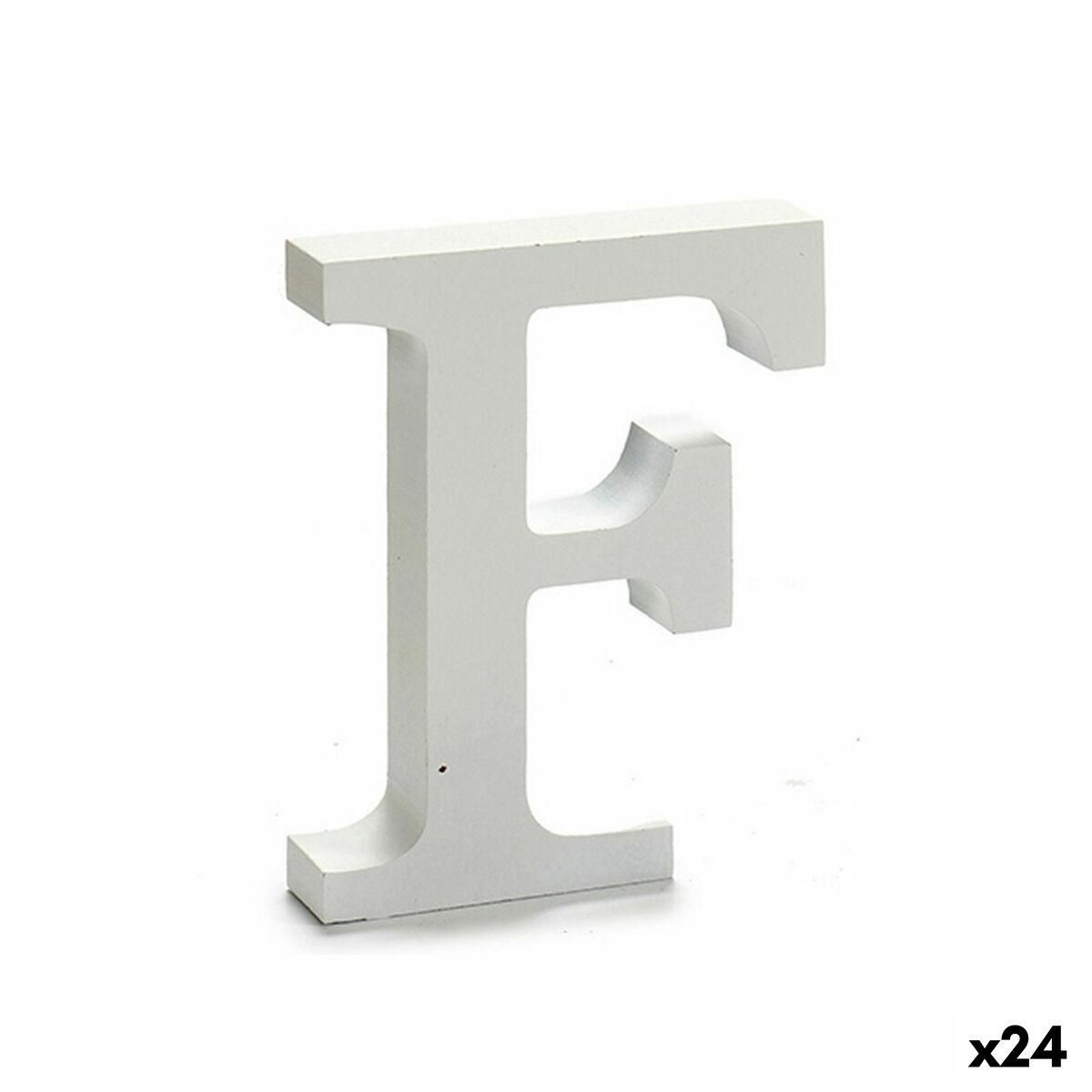 Brev F Træ Hvid (2 x 16 x 14,5 cm) (24 enheder)