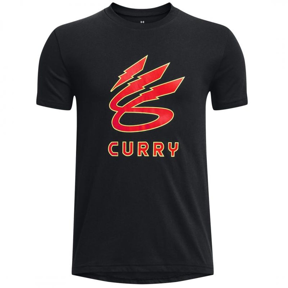 Kortærmet T-shirt til Mænd Under Armour Curry Lightning Logo Sort 18-20 år