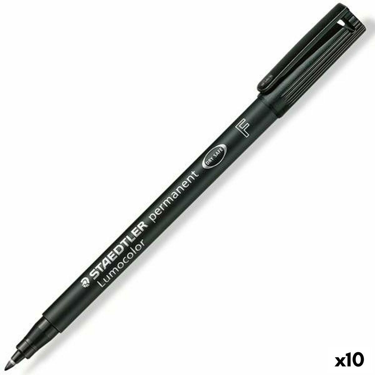 Sprittusch Staedtler Lumocolor 318-9 Sort (10 enheder)