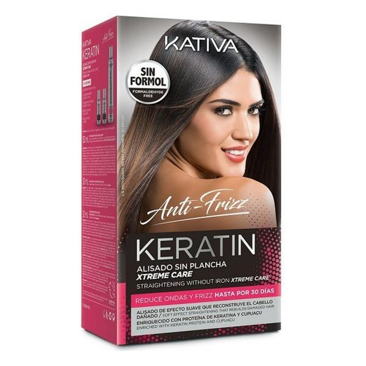 Glattende Hårbehandling Keratin Anti-frizz Xtrem Care Kativa (3 stk) Skadet hår