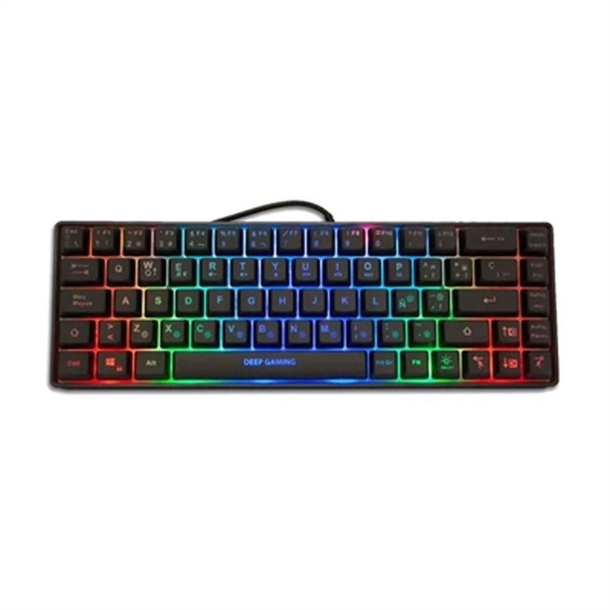 Tastatur CoolBox DG-TEC65-RGB Sort Spansk qwerty