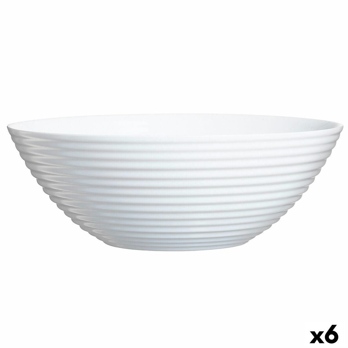 Salatskål Luminarc Harena Hvid Glas (Ø 27,3 cm) (6 enheder)