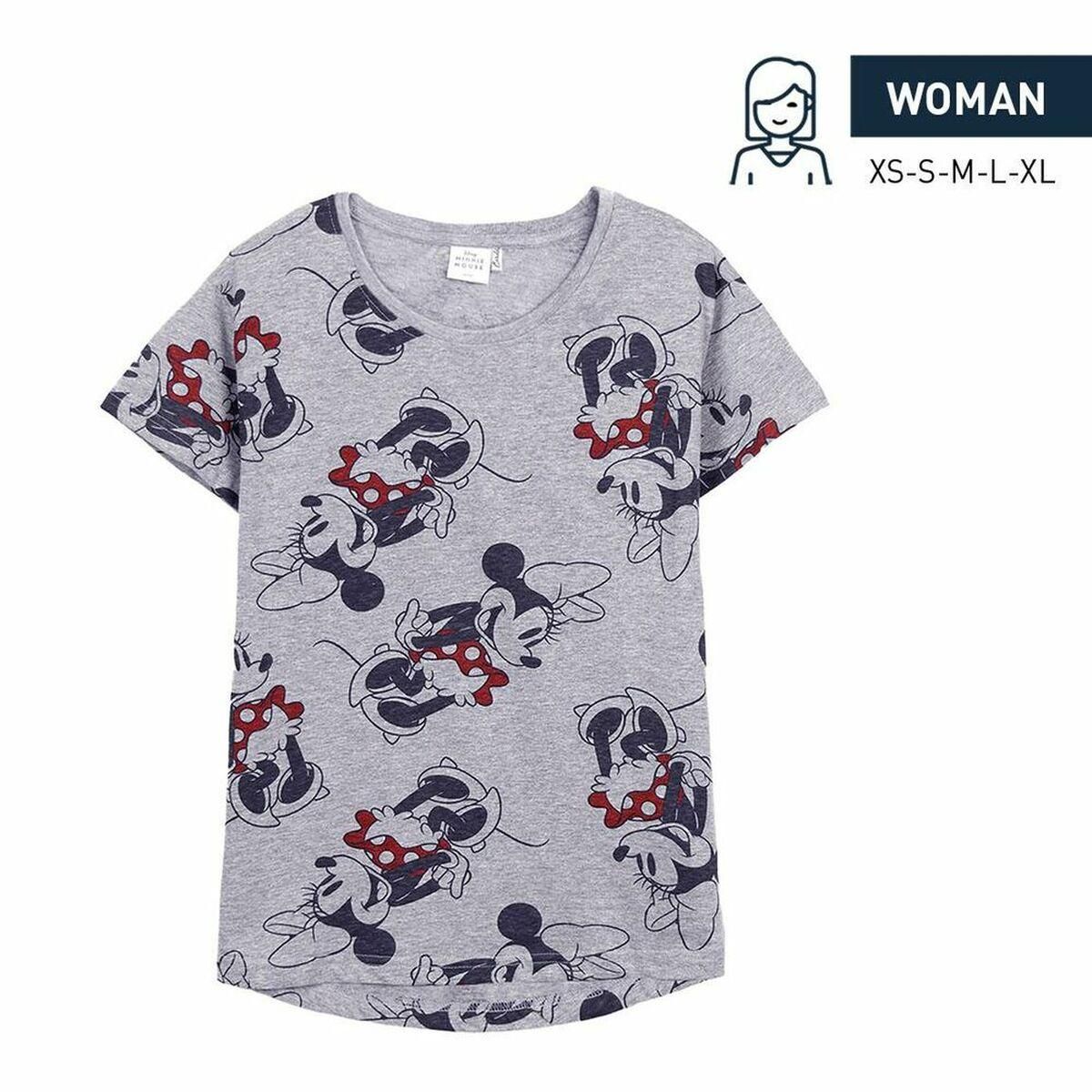 Kortærmet T-shirt til Kvinder Minnie Mouse Grå XS