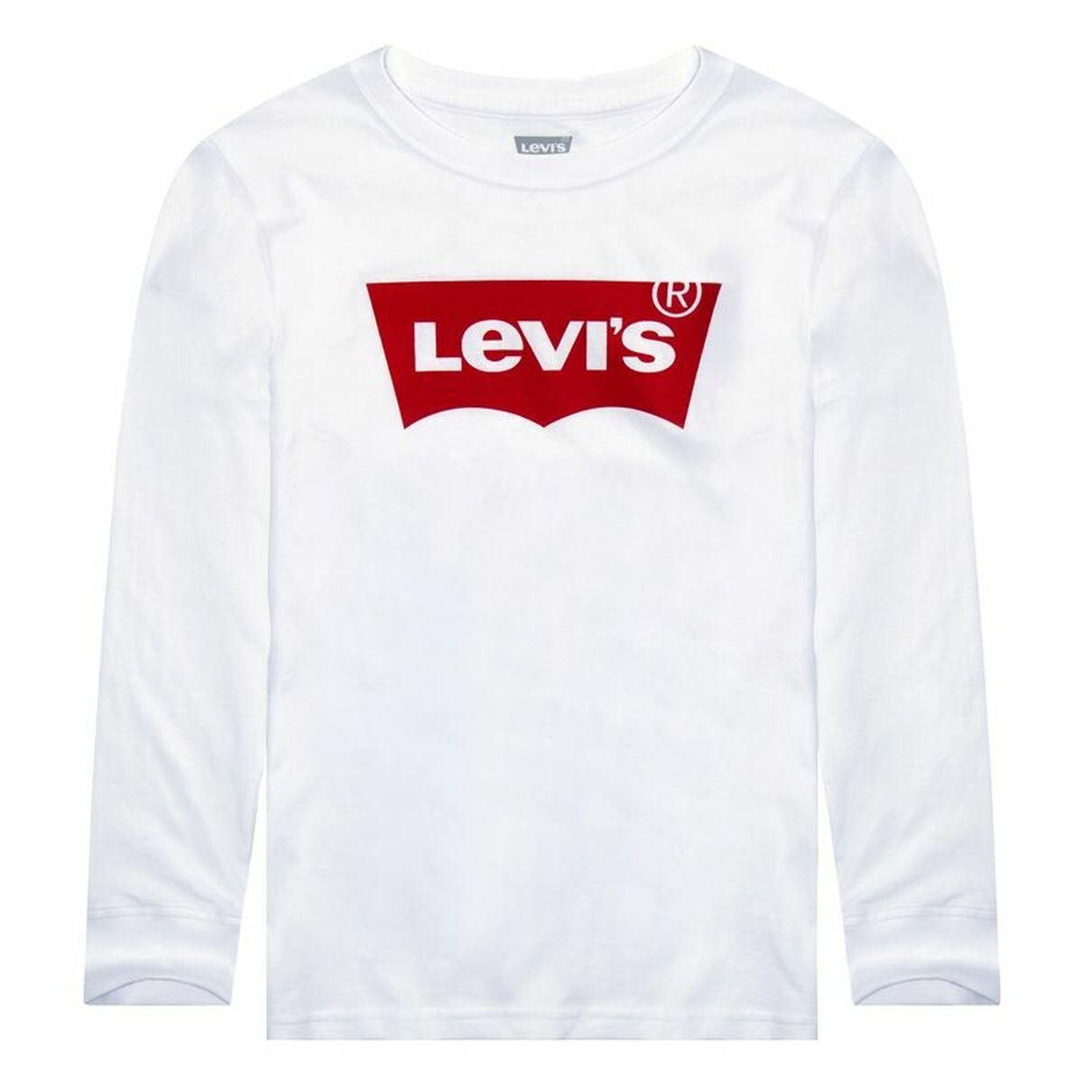 Langærmet T-shirt til Børn Levi's Batwing Hvid 16 år