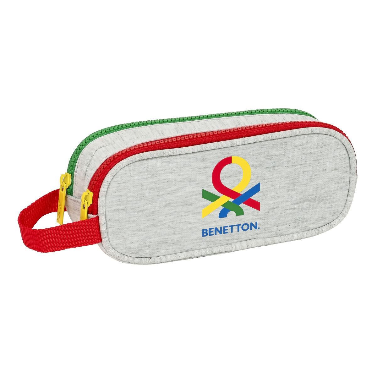 Dobbelt carry-all Benetton Pop Grå (21 x 8 x 6 cm)