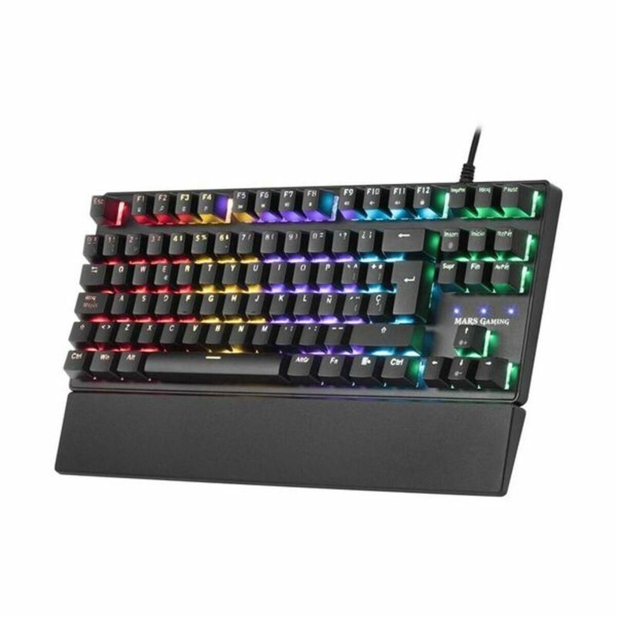 Gaming-tastatur Mars Gaming MKXTKLR Rød knap Spans