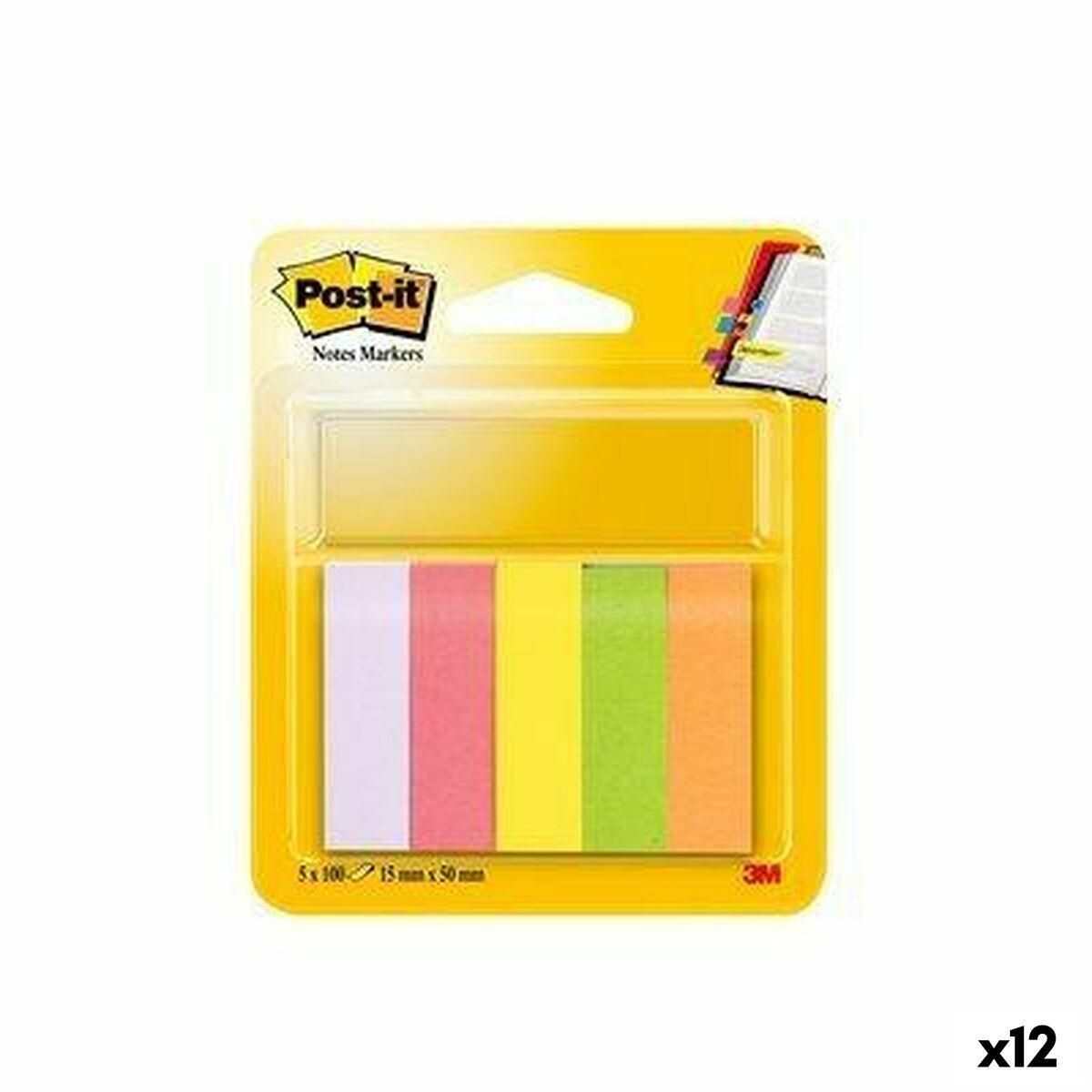 Klæbende huskesedler Post-it 47,6 x 47,6 mm Multifarvet (12 enheder)