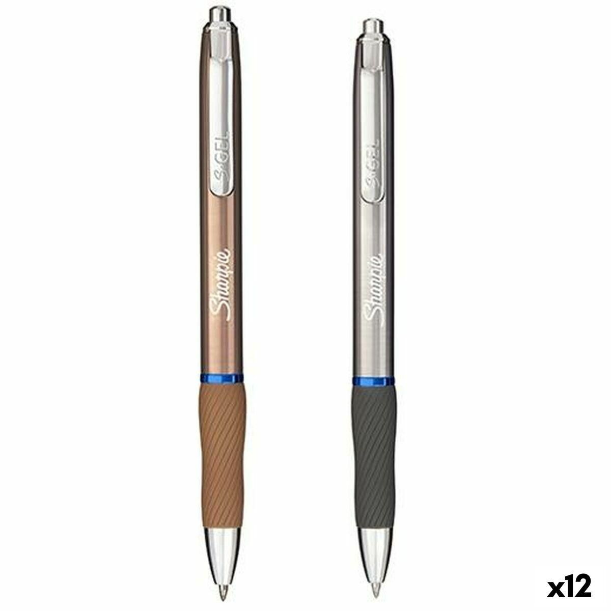 Kuglepen Sharpie SGEL Metallic Blå Sølvfarvet Kobber 0,7 mm (12 enheder)