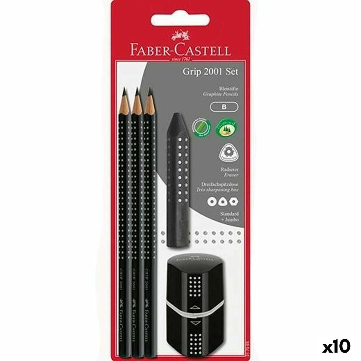 Sæt med Blyanter Faber-Castell Sort (5 enheder) (10 enheder)