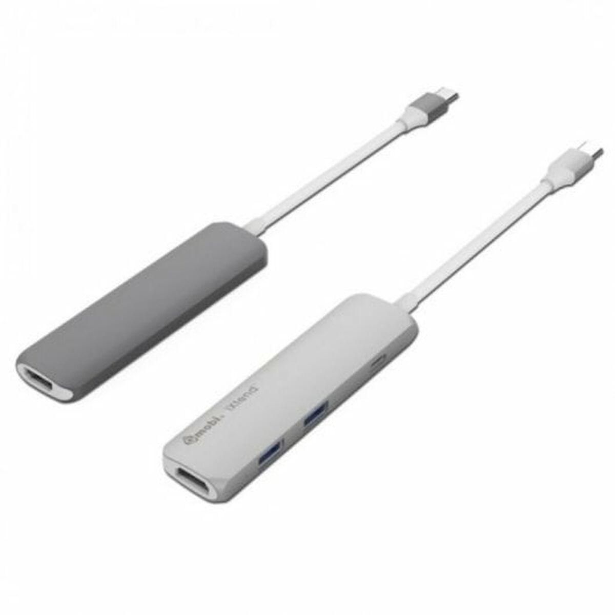 USB Hub Silver HT 17123 Hvid/Grå Mørkegrå