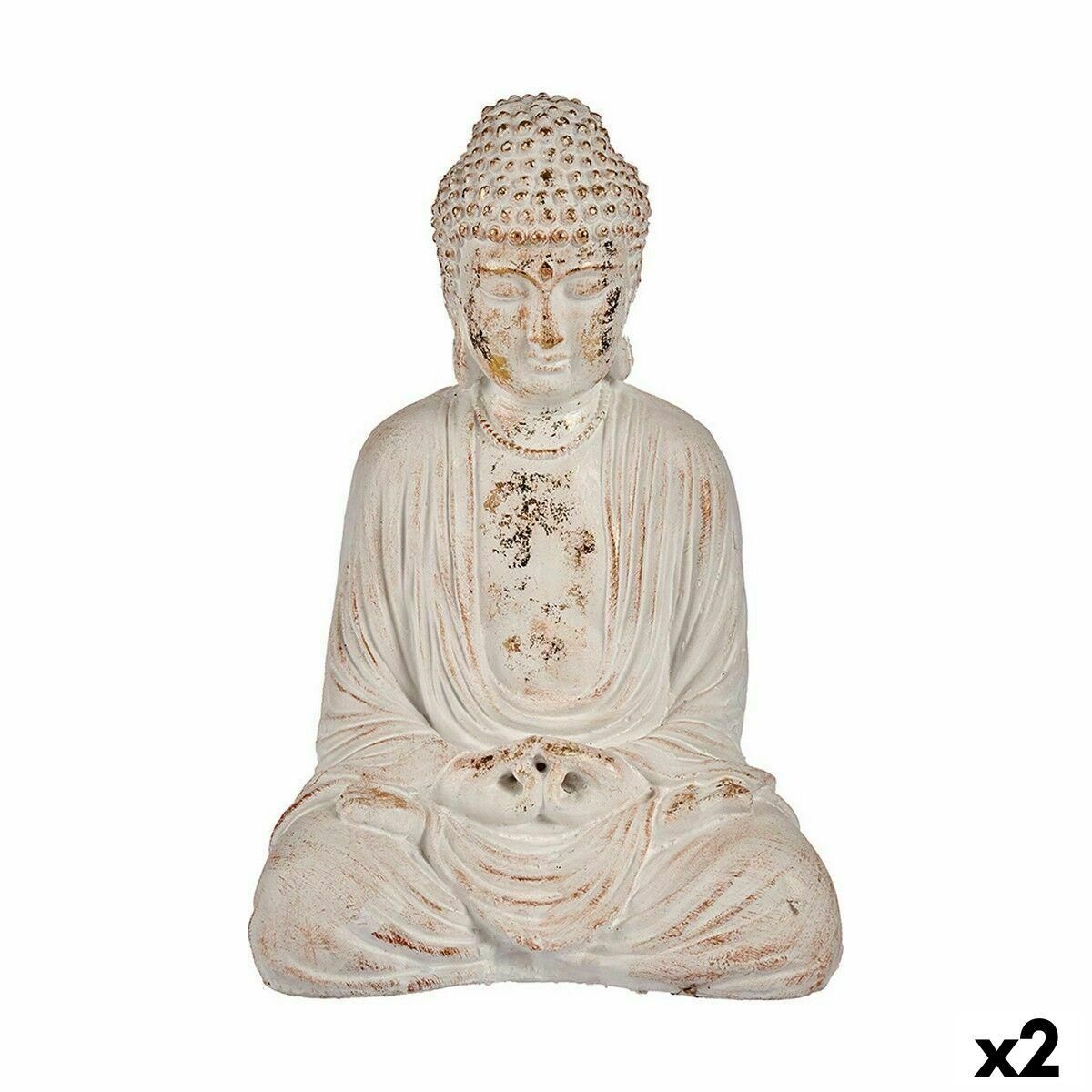 Dekorativ havefigur Buddha Polyesterharpisk 22,5 x 40,5 x 27 cm (2 enheder)