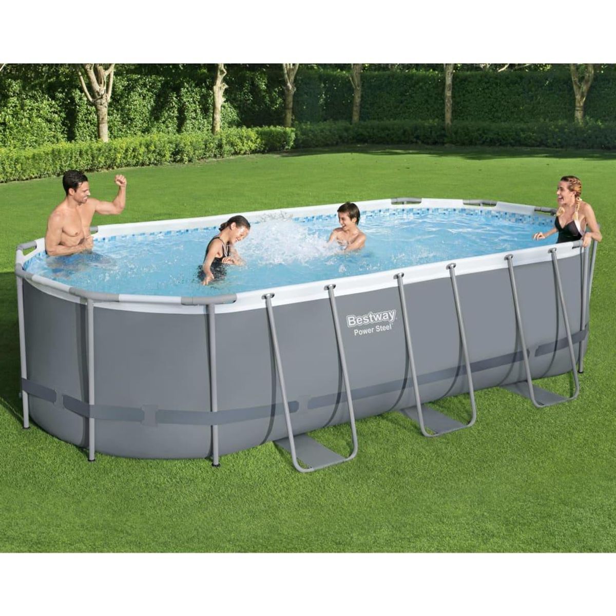 Power Steel fritstående pool 549x274x122 cm oval