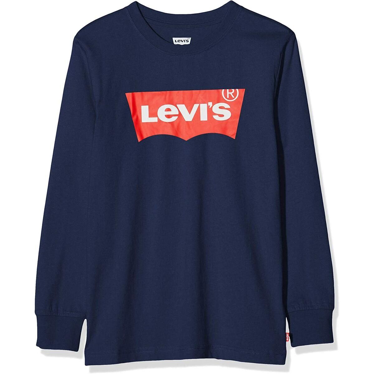 Langærmet T-shirt til Børn Levi's Batwing Mørkeblå 16 år