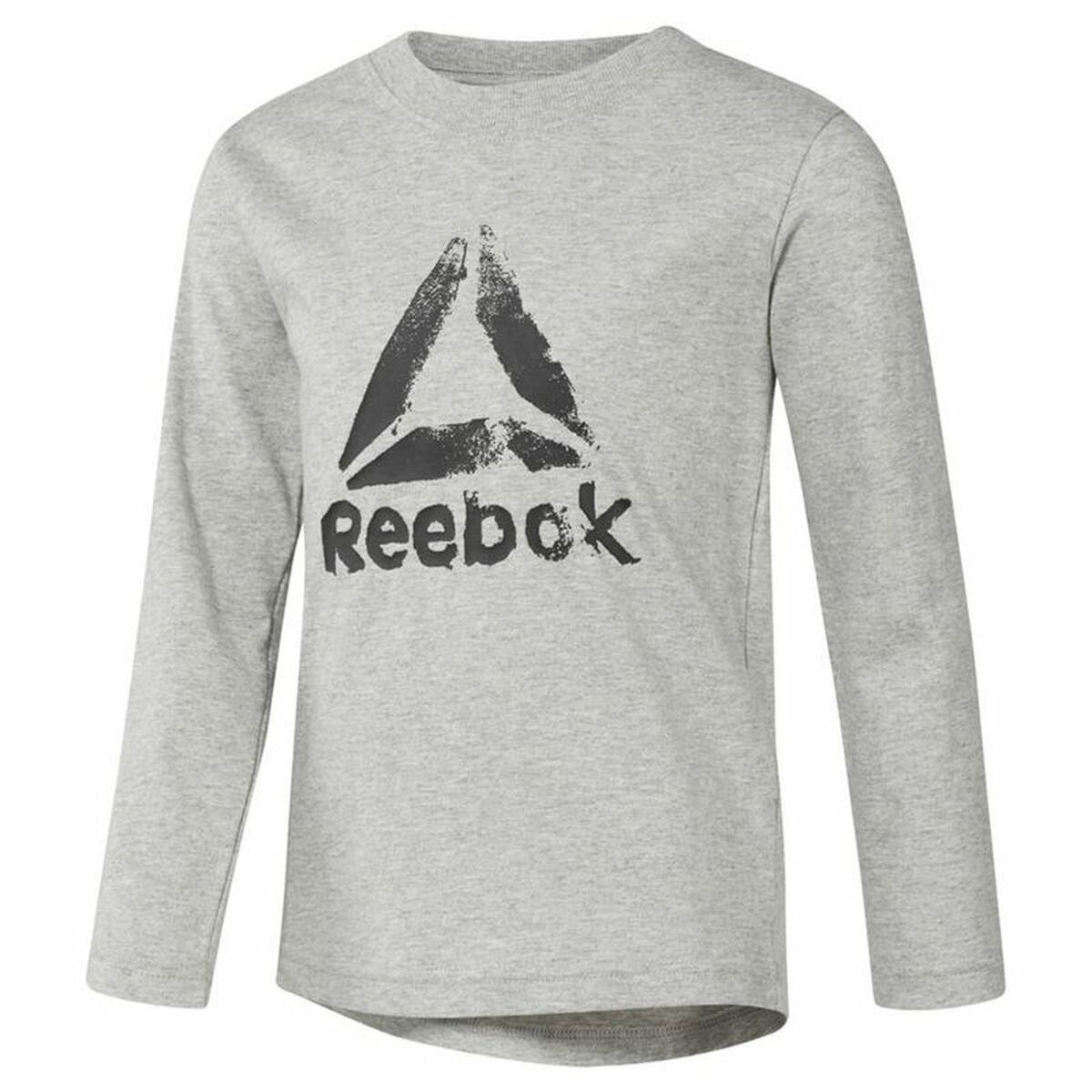 Langærmet T-shirt til Børn Reebok Boys Training Essentials Lysegrå 10-12 år