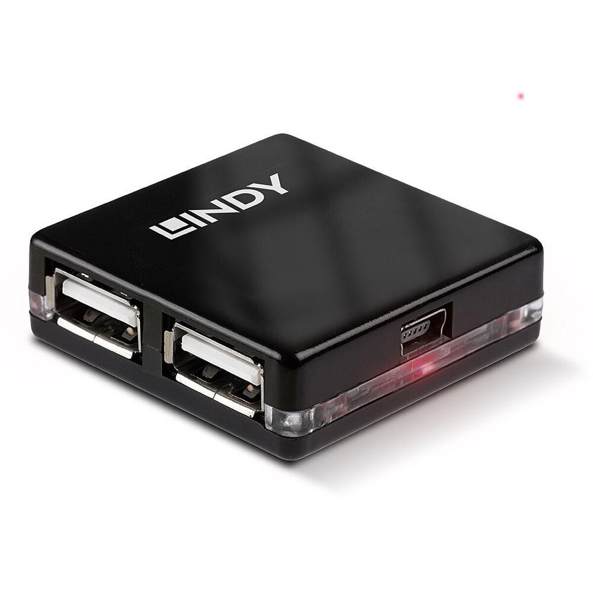 USB Hub LINDY 42742 Sort