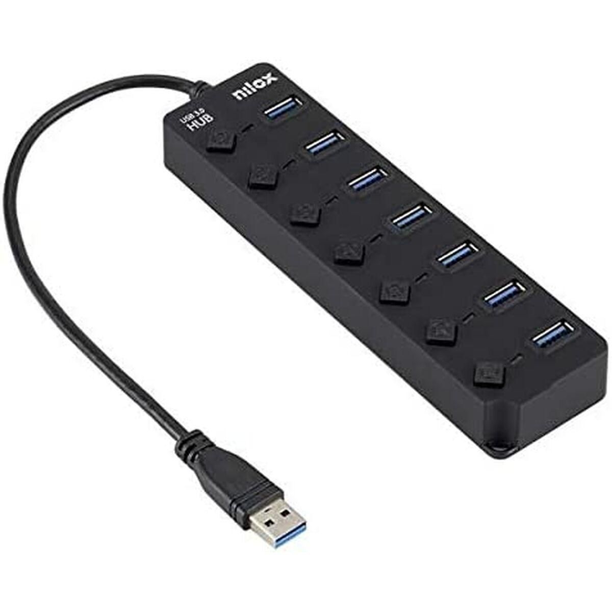 USB Hub Nilox NXHUB-06 Sort