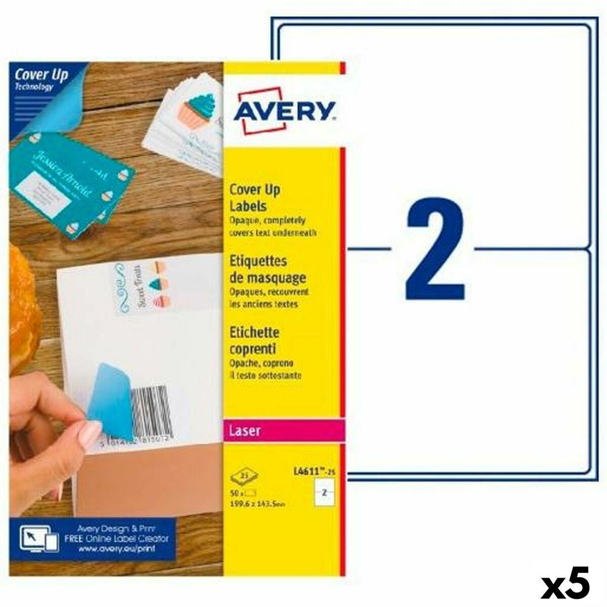 Printer labels Avery L4611 Hvid 25 Ark 199,6 x 143,5 mm (5 enheder)