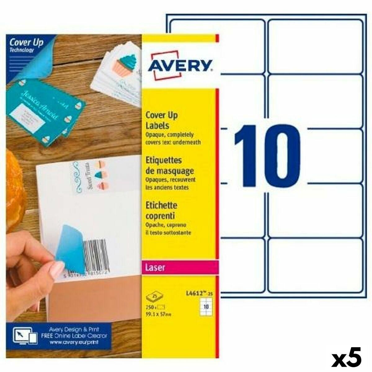 Printer labels Avery L4612 Hvid 25 Ark 99,1 x 57 mm (5 enheder)