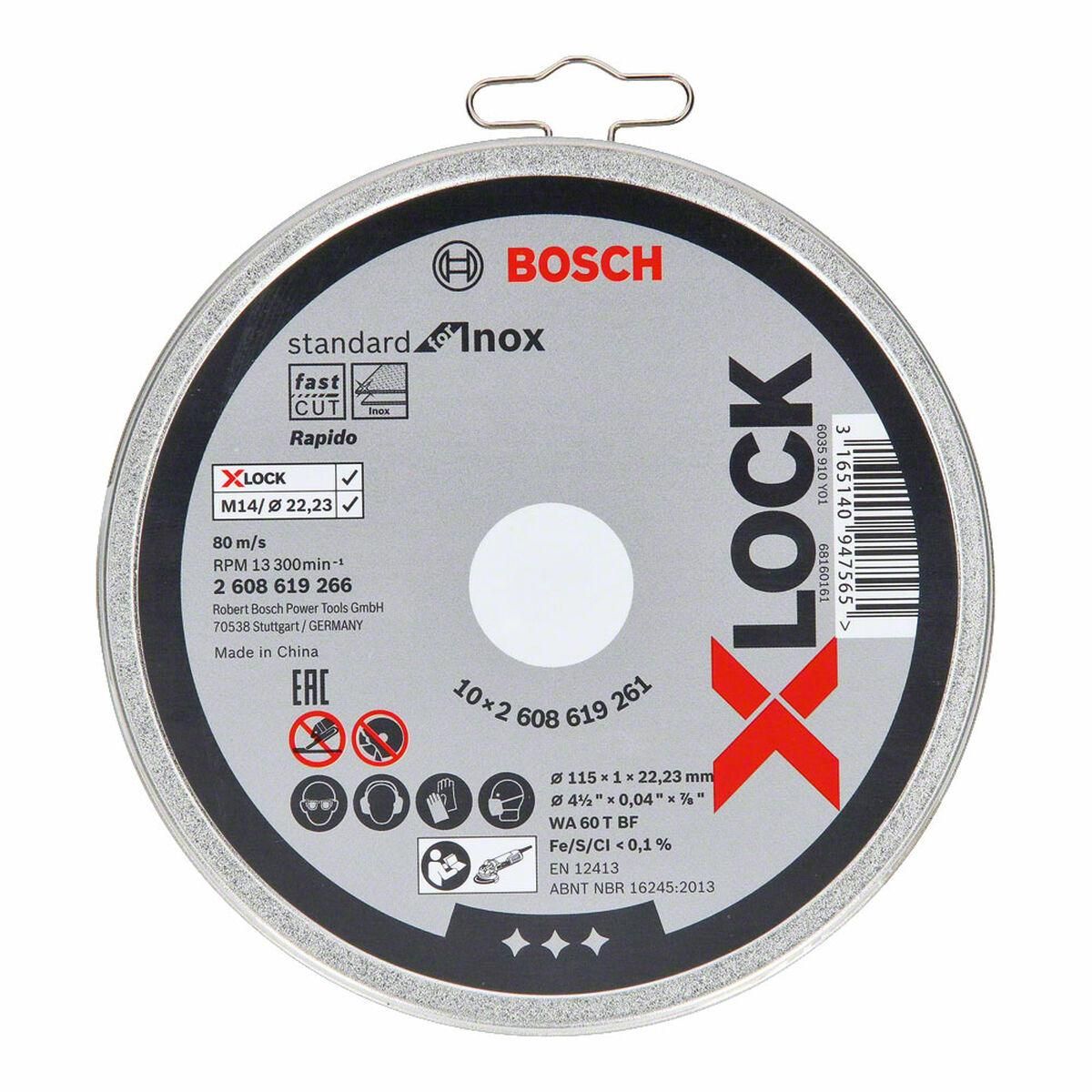 Skæreskive BOSCH X-Lock Standard 2608619266 Ø 11,5 cm (10 enheder)