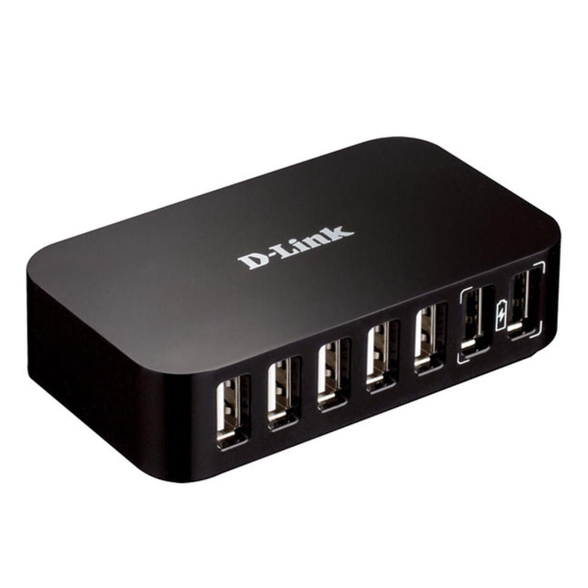 7-Port USB Hub D-Link DUB-H7 USB 2.0 Sort