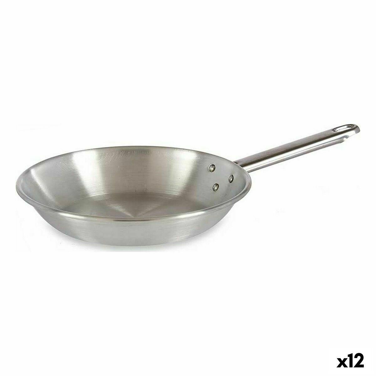 Stegepande Ø 22 cm Sølvfarvet Aluminium (12 enheder)