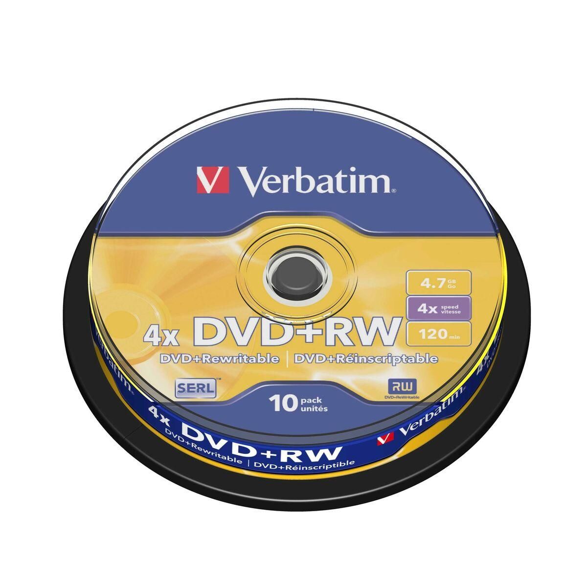 DVD-RW Verbatim 10 enheder Sort 4,7 GB 4x (10 enheder)