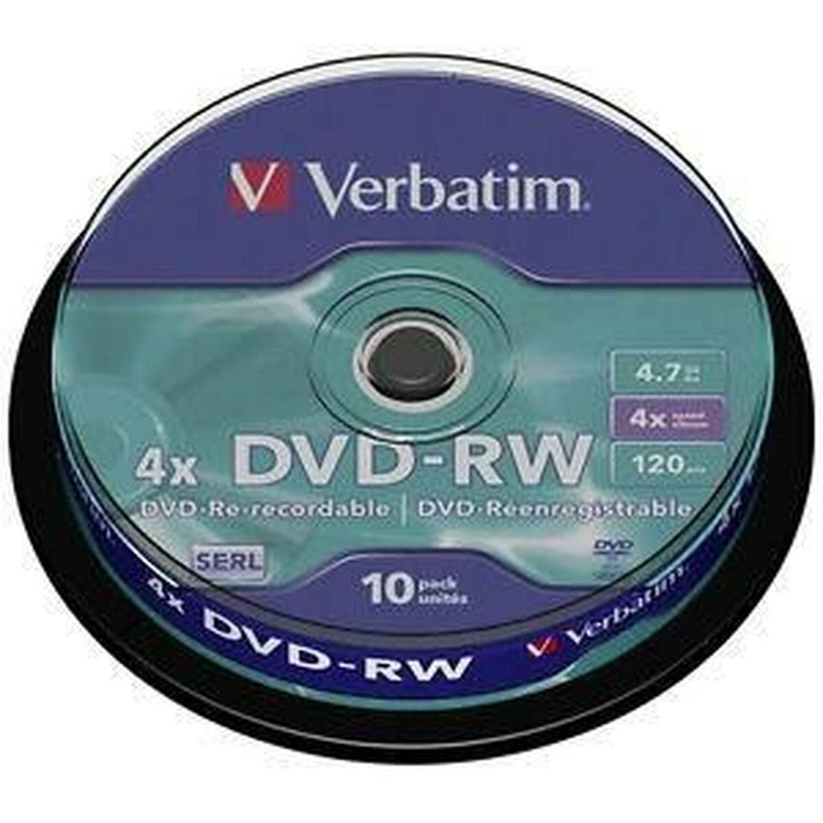 DVD-RW Verbatim 10 enheder Sort 4,7 GB 4x (10 enheder)