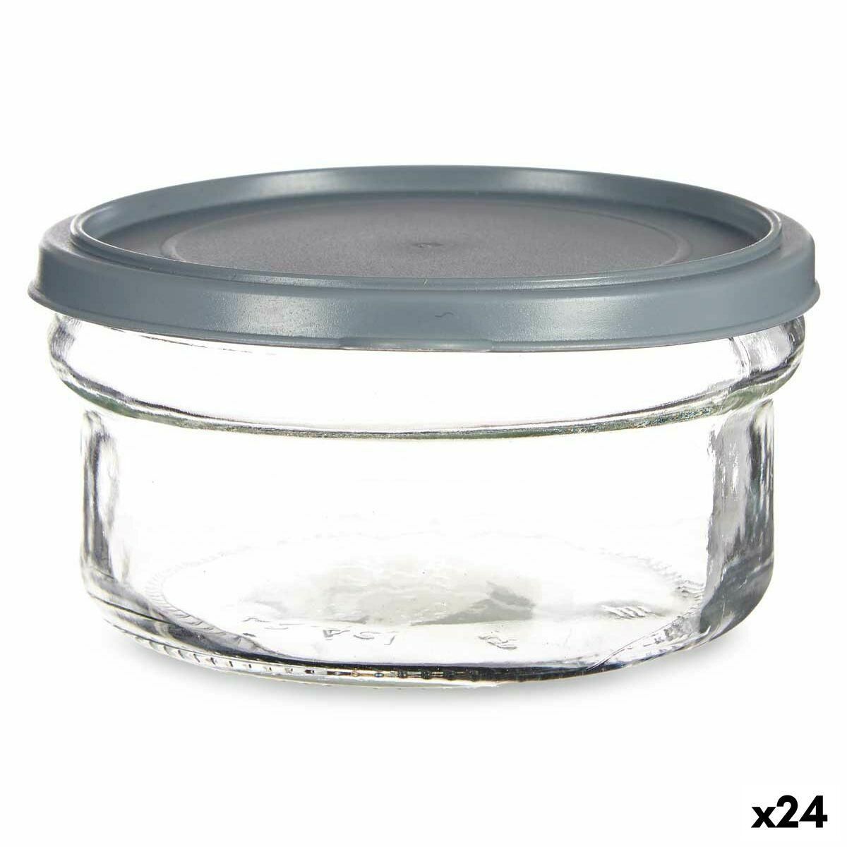 Rund madkasse med låg Grå Plastik 415 ml 12 x 6 x 12 cm (24 enheder)