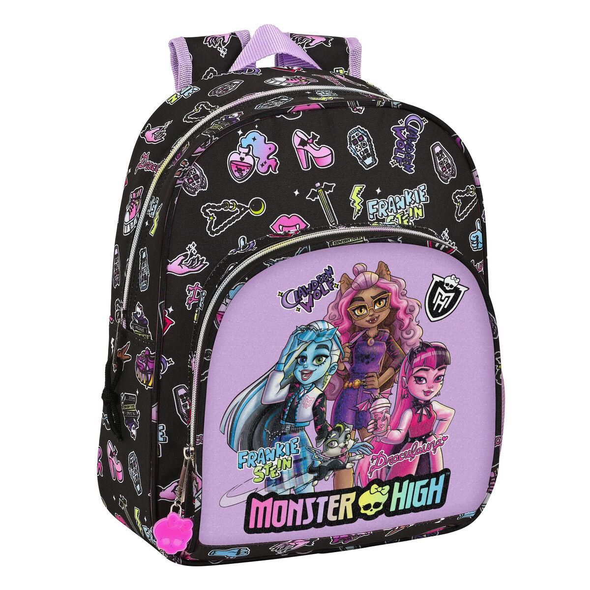 Skoletaske Monster High Creep Sort 28 x 34 x 10 cm