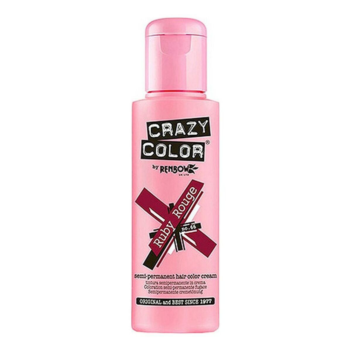 Halvpermanent farvning Ruby Rouge Crazy Color Nº 66 (100 ml)