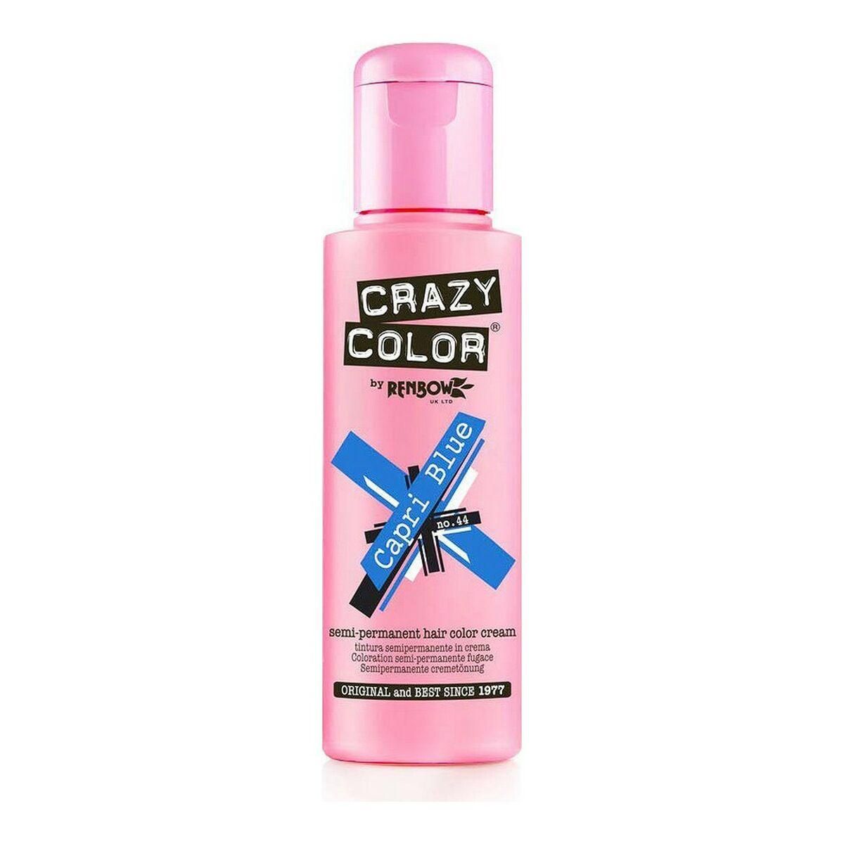 Halvpermanent farvning Capri Blue Crazy Color Nº 44 (100 ml)