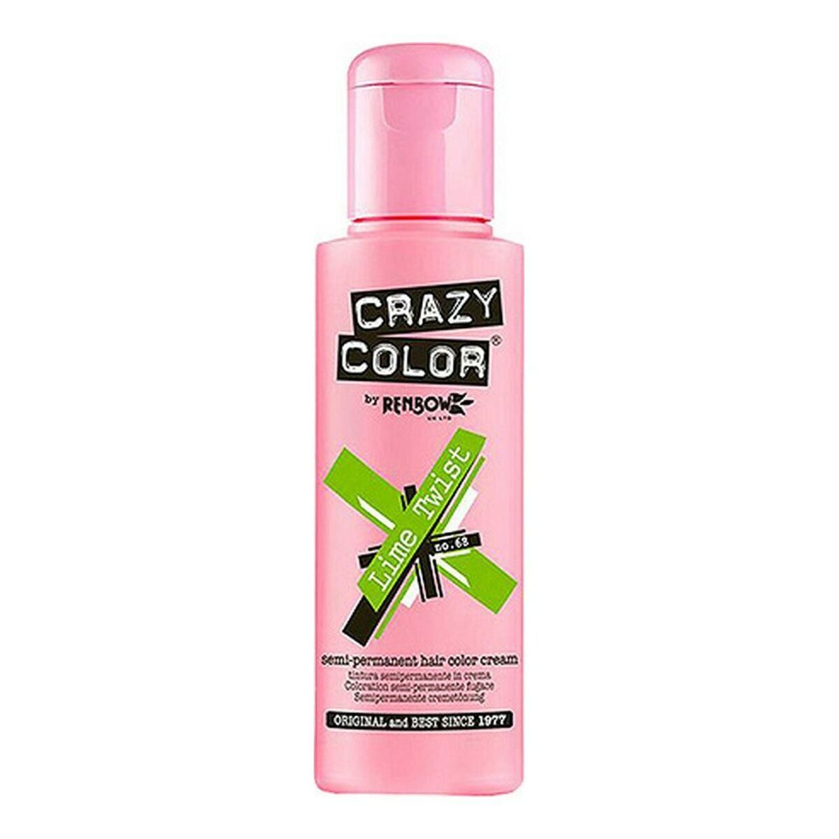 Halvpermanent farvning Lime Twist Crazy Color Nº 68 (100 ml)