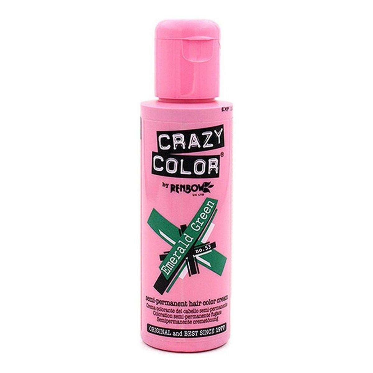 Halvpermanent farvning Emerald Green Crazy Color Nº 53 (100 ml)