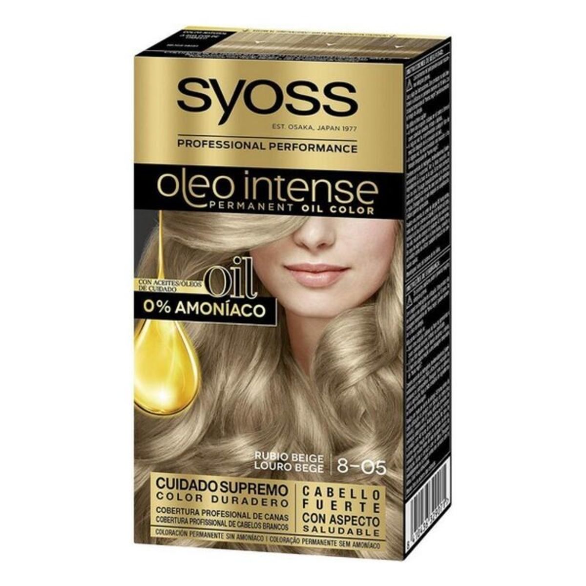 Permanent Farve Syoss Olio Intense Uden ammoniak Nº 8,05 Blond Beige