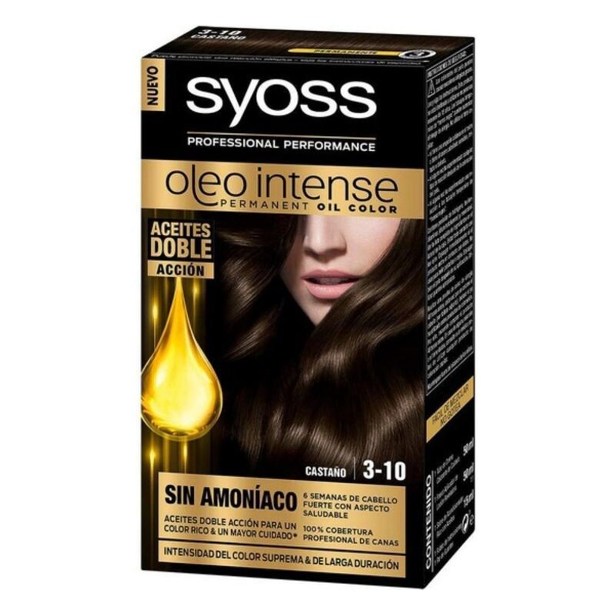 Permanent Farve Syoss Olio Intense Uden ammoniak Nº 3,10 Kastanje