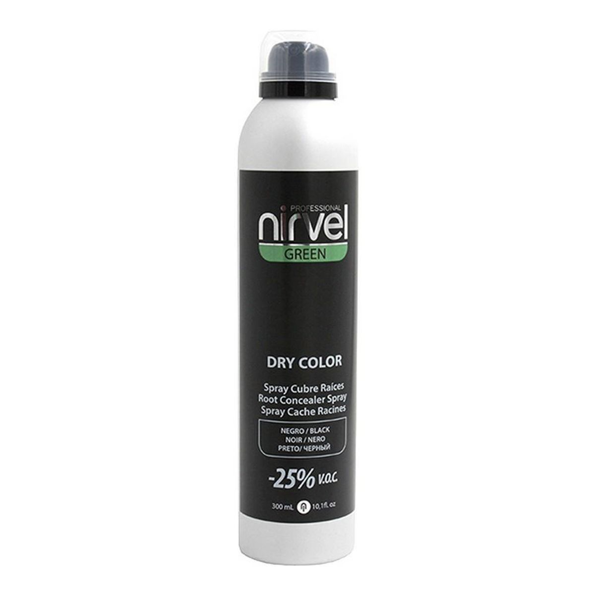 Cover Up Spray til gråt hår Green Dry Color Nirvel Green Dry Sort (300 ml)