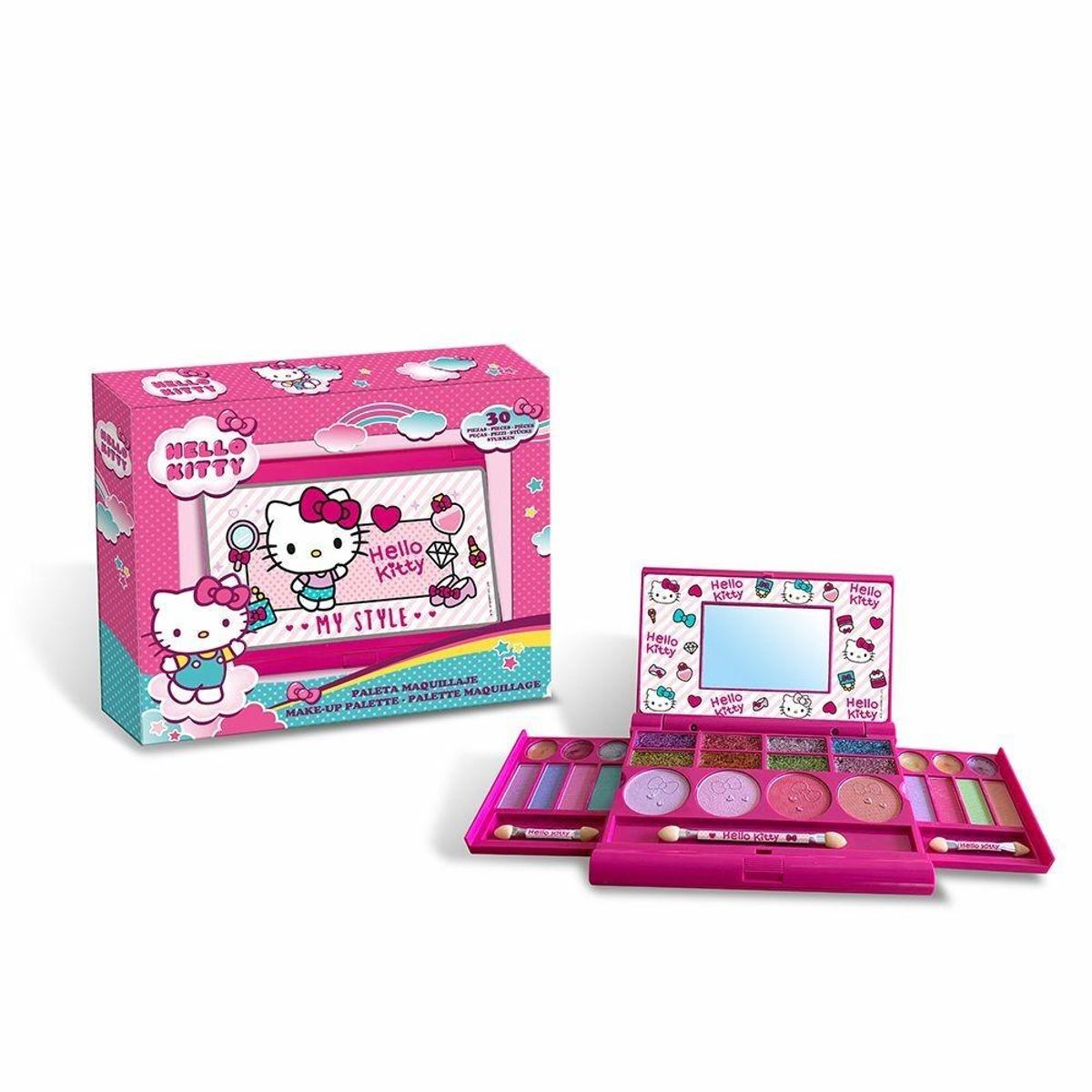 Makeup Sæt til Børn Hello Kitty Hello Kitty Plumier Alumino Maquillaje 18 Dele (18 stk)