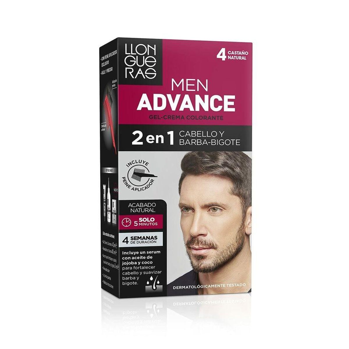 Farvecreme Llongueras Men Advance Semi-permanent 4 - Kastanje aske (4 stk)