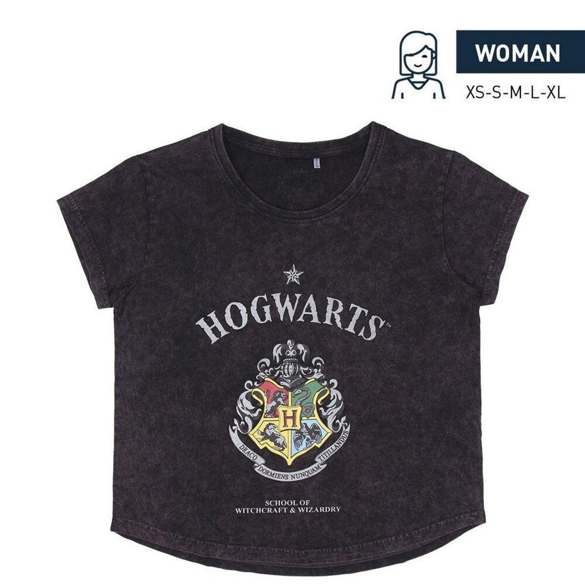 Kortærmet T-shirt til Kvinder Harry Potter Grå Mørkegrå XS