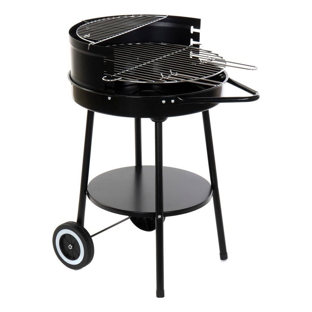 Kulgrill med hjul Sort Metal Plastik 59 x 49,5 x 82 cm