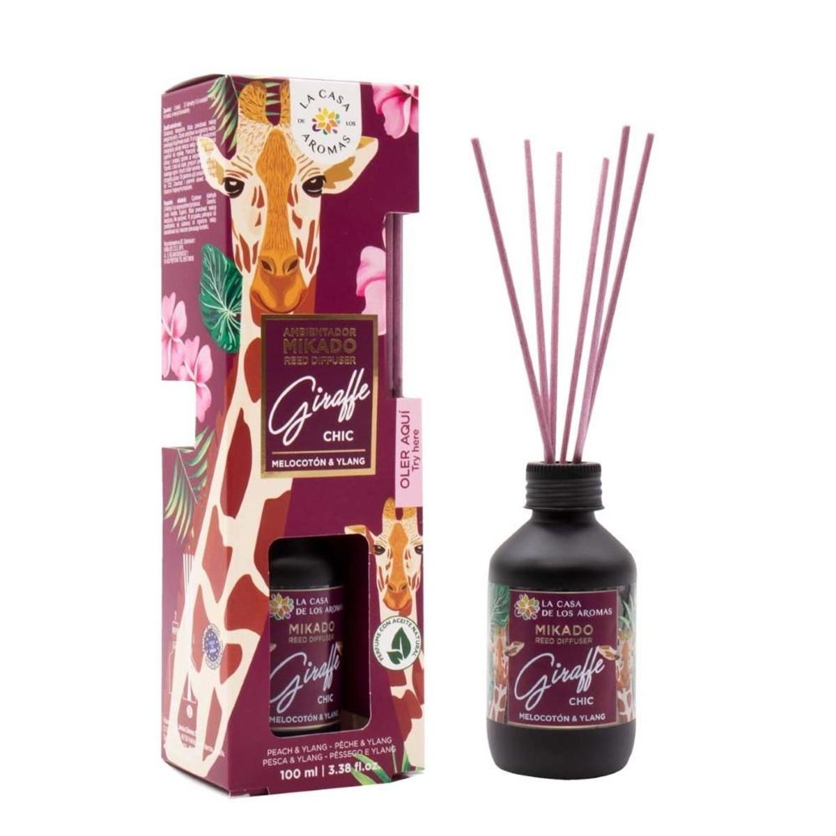 Duftpinde La Casa de los Aromas Giraffe Chic Fersken Ylang Ylang (100 ml)